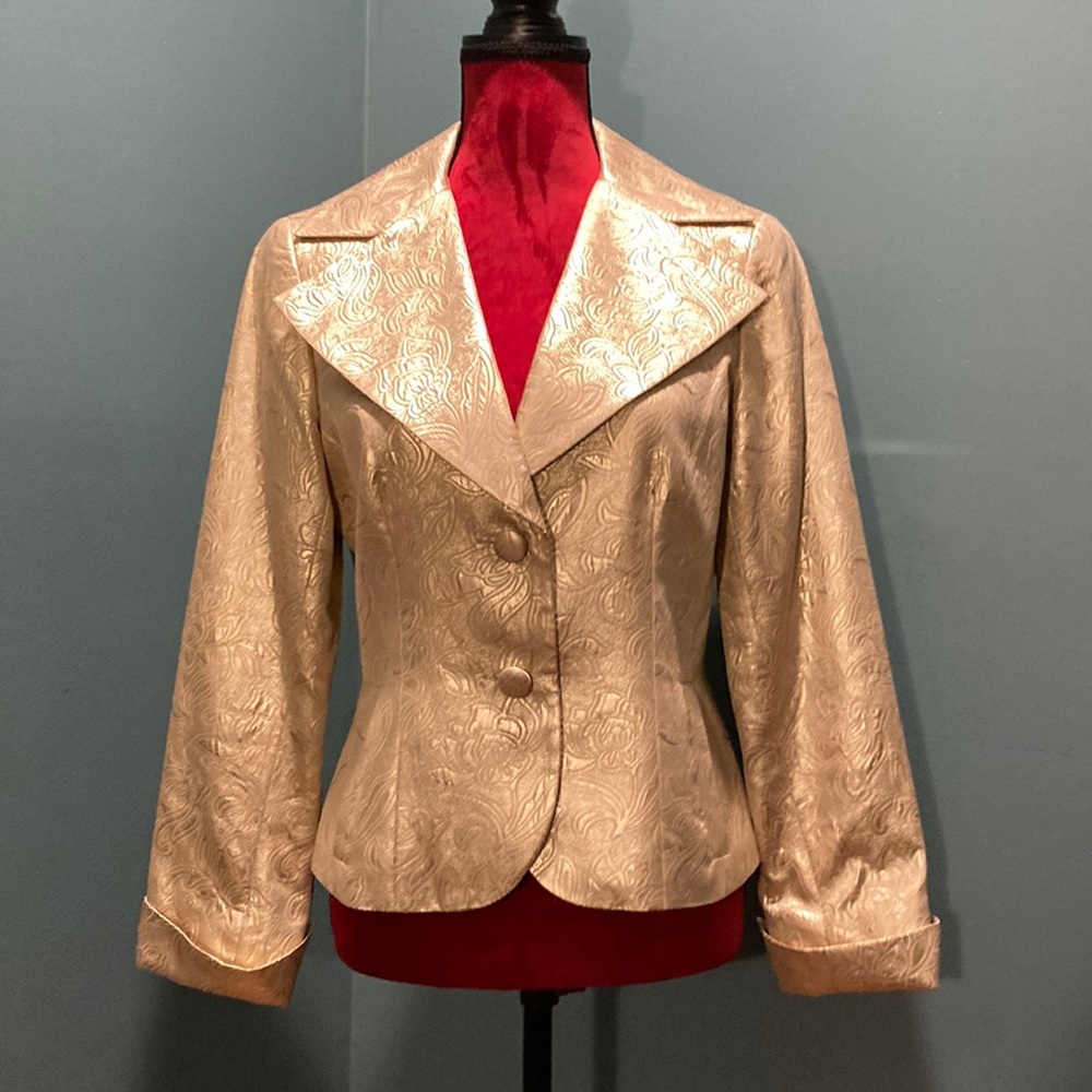 Doncaster Collection Gold Cocktail Jacket Size 8